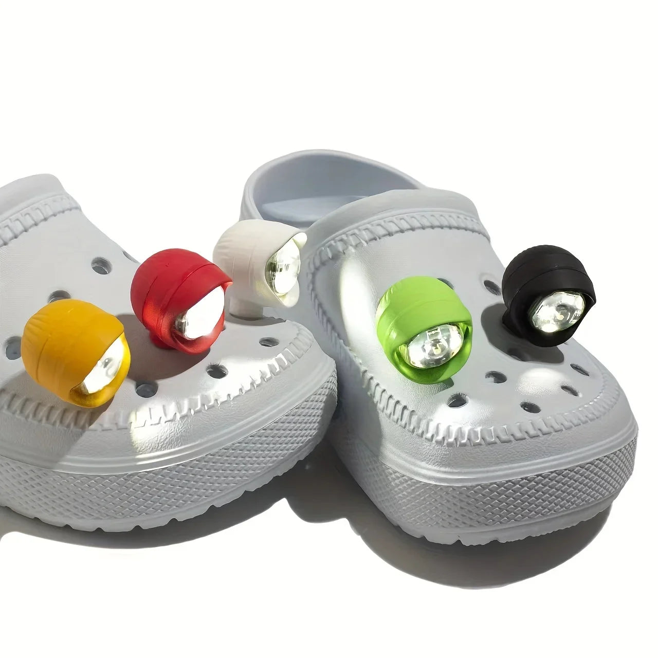 2PCS Crocs charms luces Shoe Lights pvc LED Headlight